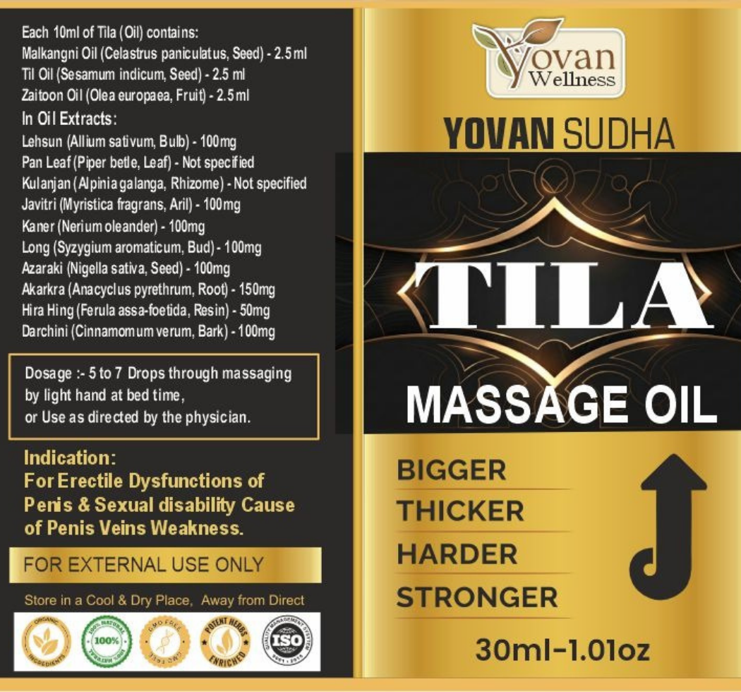 Yovan Sudha Massage Oil – Herbal Men’s Wellness Oil